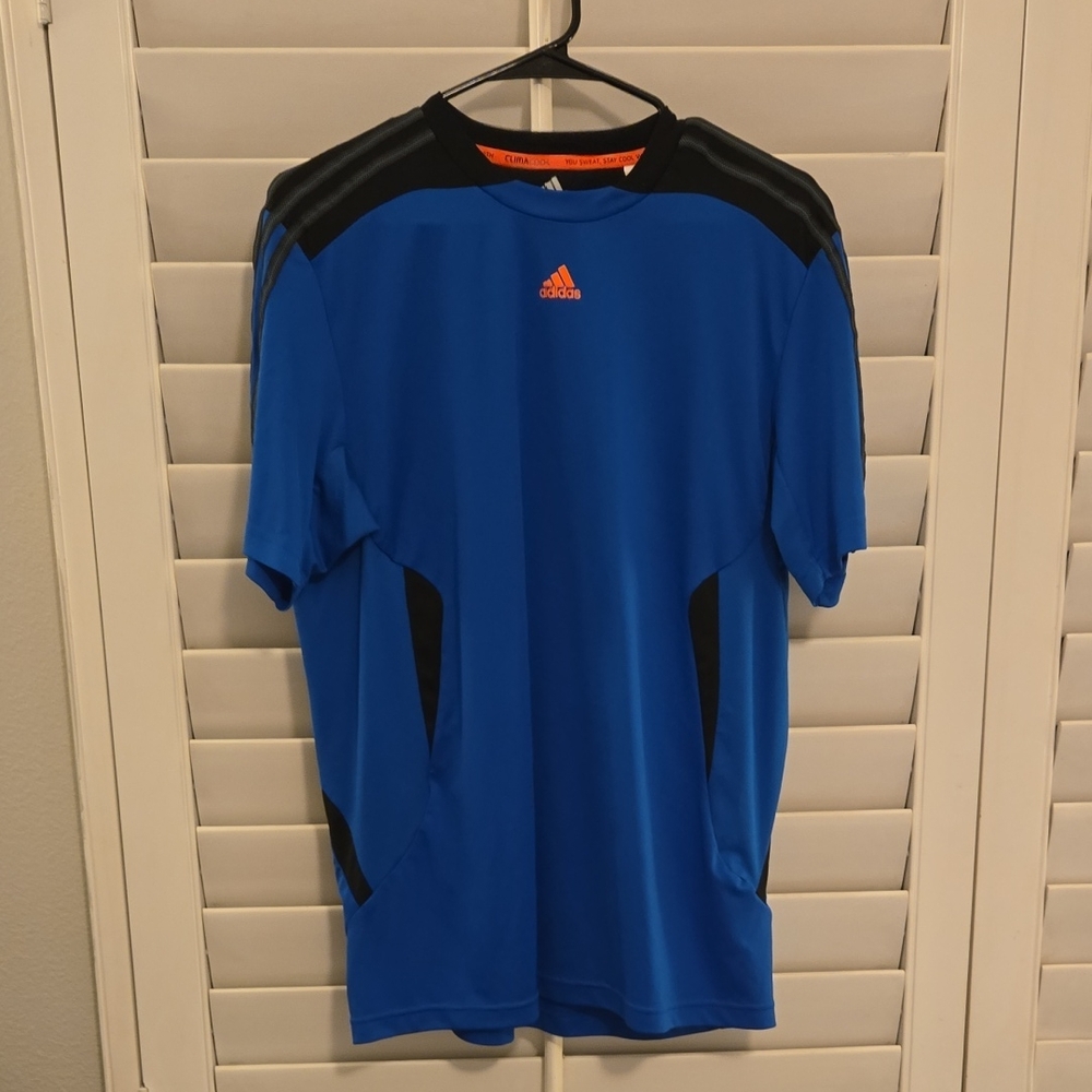 Adidas Blue and Black Performance Tee